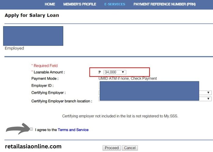 Guide to pay off salary loan SSS online - step 4